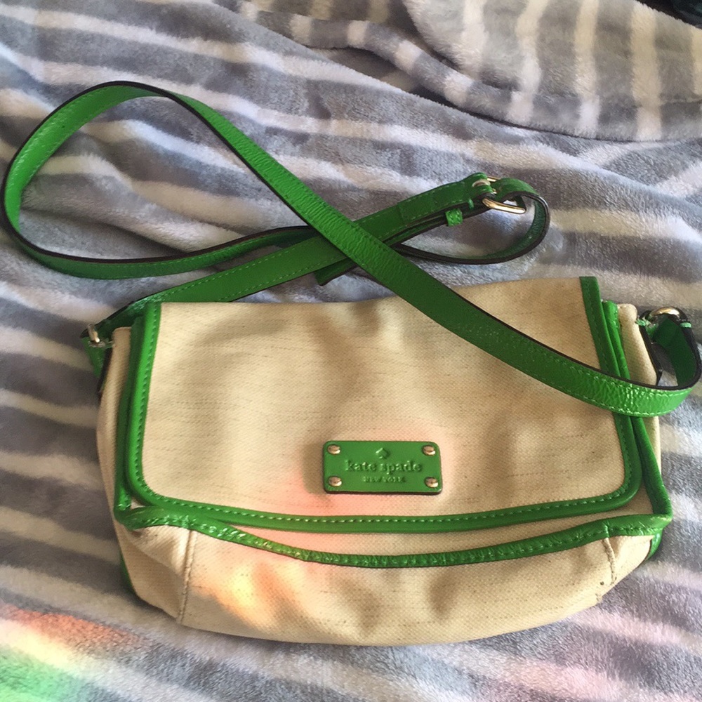 Kate spade green beige purse